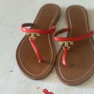 Tory Burch Red and Brown Sandals